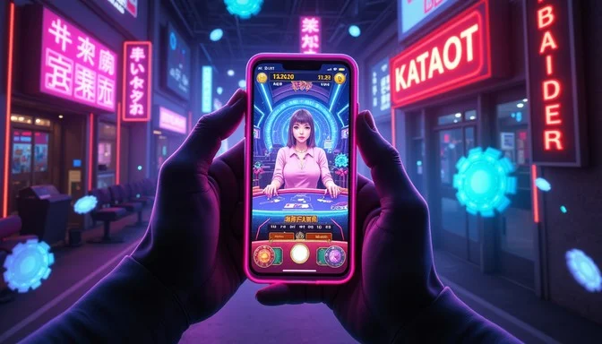 霓虹老虎机赛博朋克赌场实战场景