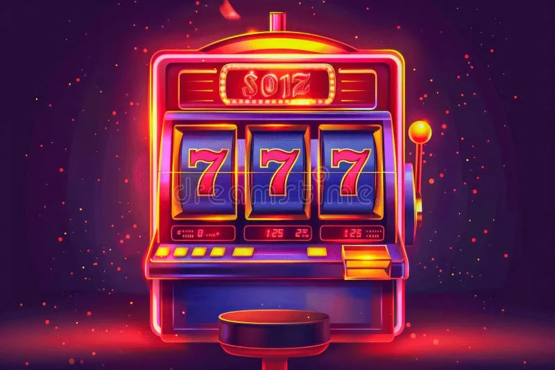 霓虹老虎机游戏主界面赛博朋克风格